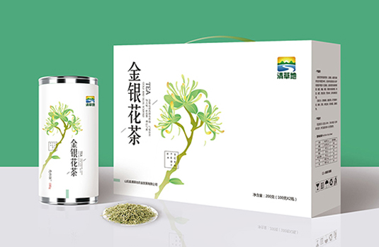 清草地——金银花茶包装设计